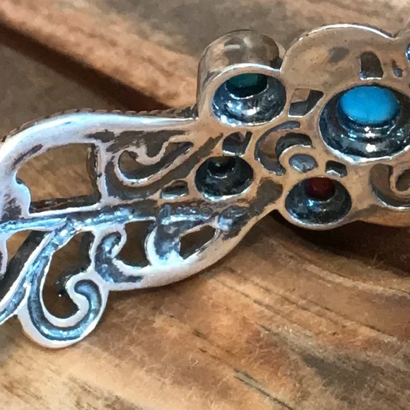 Carolyn Pollack Multi Stone Cuff Bracelet Sterling Silver - Picture 6 of 6